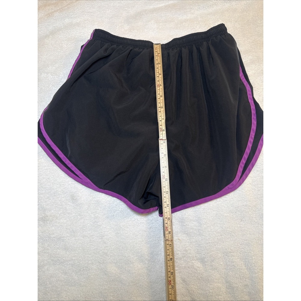 Nike Dri-FIT Tempo Running Shorts Women's Large Black Purple Brief Lined - Picture 7 of 7